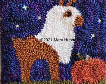 Alpaca Ghost PDF Punchneedle Embroidery Pattern