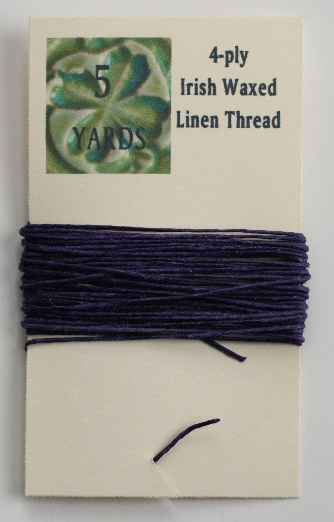 5 Yards Plum 4 Ply Irish Waxed Linen Thread Etsy