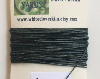 5 Yards 4 Ply Charcoal Grey Irish Waxed Linen Thread