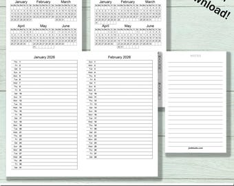 Planner Insert Future Planner 2026-2027 B6 Slim Digital Instant Download