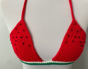 Watermelon Crochet Bikini Festival Top