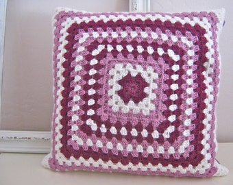 Lilly...Crochet Retro Pillow Cover- READY TO SHIP