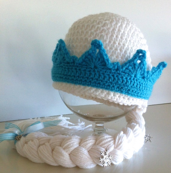 Frozen's Elsa Inspired Hat With Braid, Elsa's Crown With Braid
