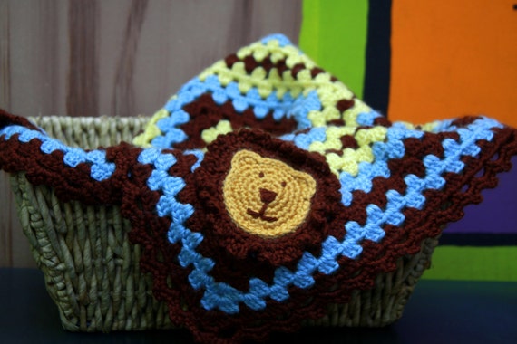 Crocheted Lion Baby Blanket-Crib Blanket