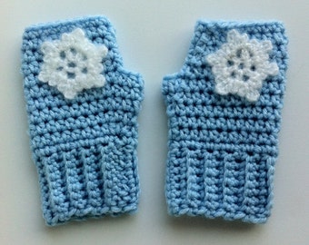 Frozen Fingerless Mitts,  Elsa Fingerless Gloves, Christmas Gloves