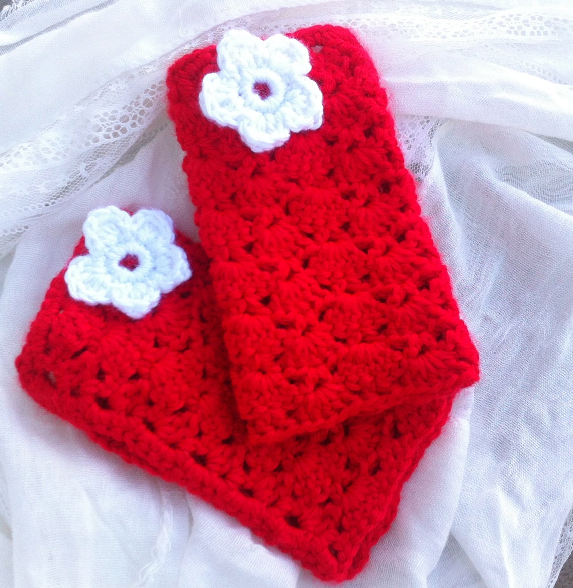 Lacy Openwork Red Fingerless Gloves in Crochet Gauntlets Etsy