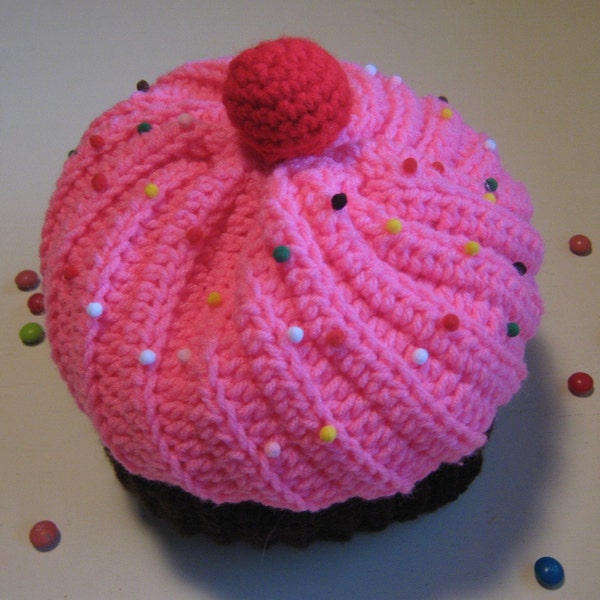 Crochet Cupcake Hat, Cupcake Hat With Sprinkles- Made to Order