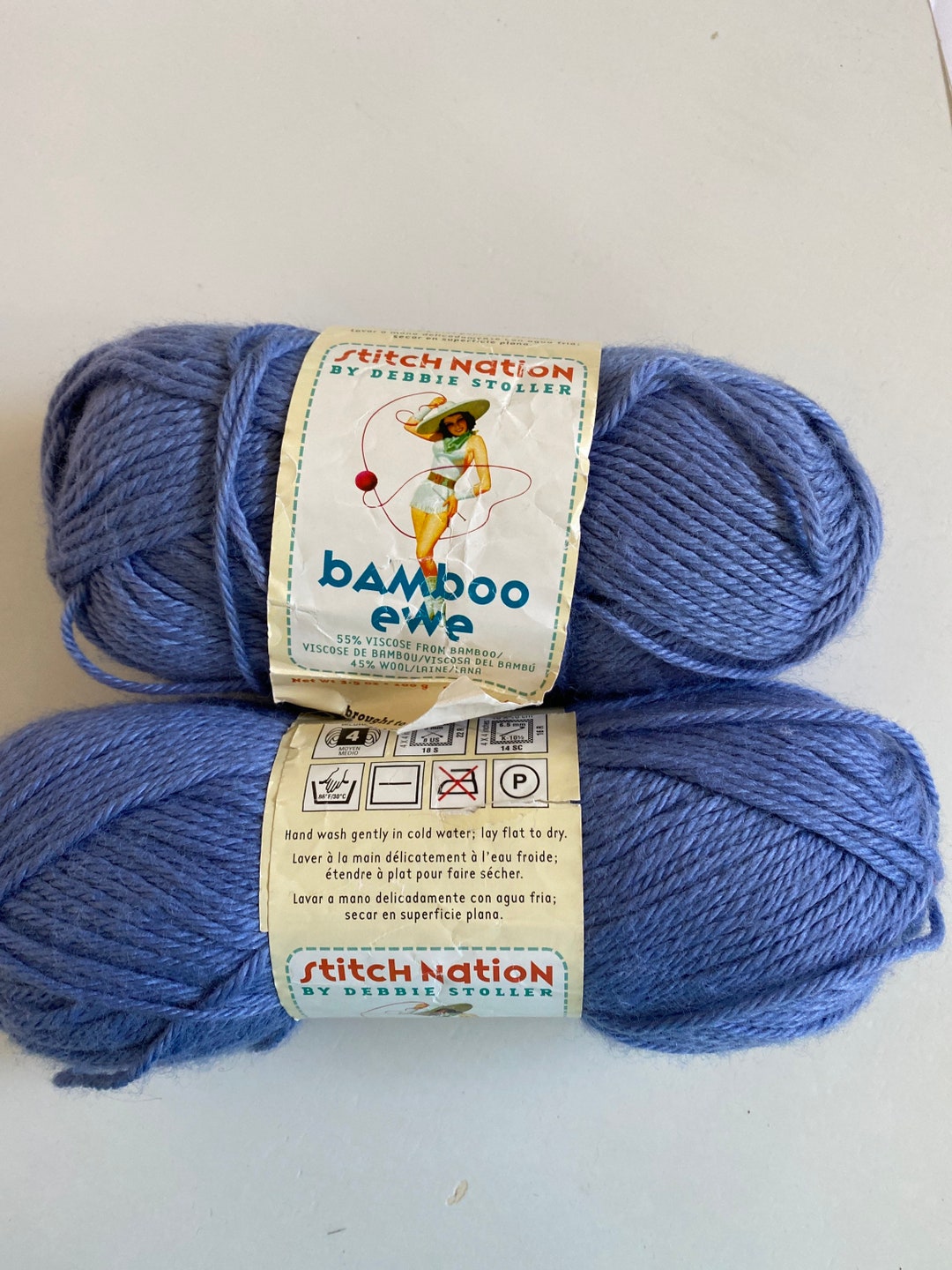 2 Skeins of Bamboo Ewe Yarn Periwinkle Etsy