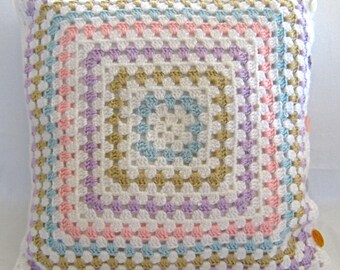 Sophie...Crochet Retro Pillow Cover- Made to Order