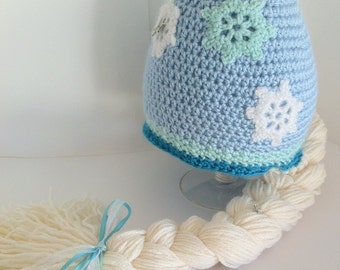 Elsa Inspired Hat, Frozen's Elsa Inspired Hat With Long Braid