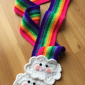 Happy Rainbow Scarf, Rainbow and Clouds Scarf - Etsy