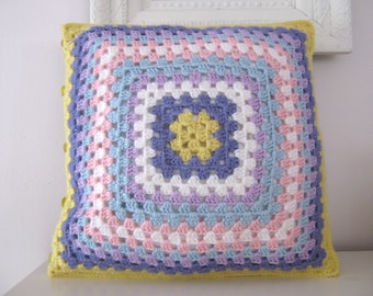 Amanda.....Crochet Retro Pillow Cover - Ready To Ship