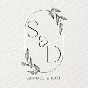 Custom wedding monogram, wedding monogram logo, wedding monogram, digital download monogram, wedding initials logo, wreath monogram