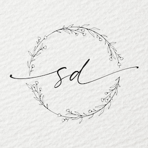 Custom wedding monogram, wedding monogram logo, wedding monogram, digital download monogram, wedding initials logo, flower wreath monogram