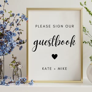 Printable Guestbook Sign, Editable Wedding Guestbook Sign, Guestbook Signage, Printable Wedding Sign, Wedding Stationery, Guestbook Sign