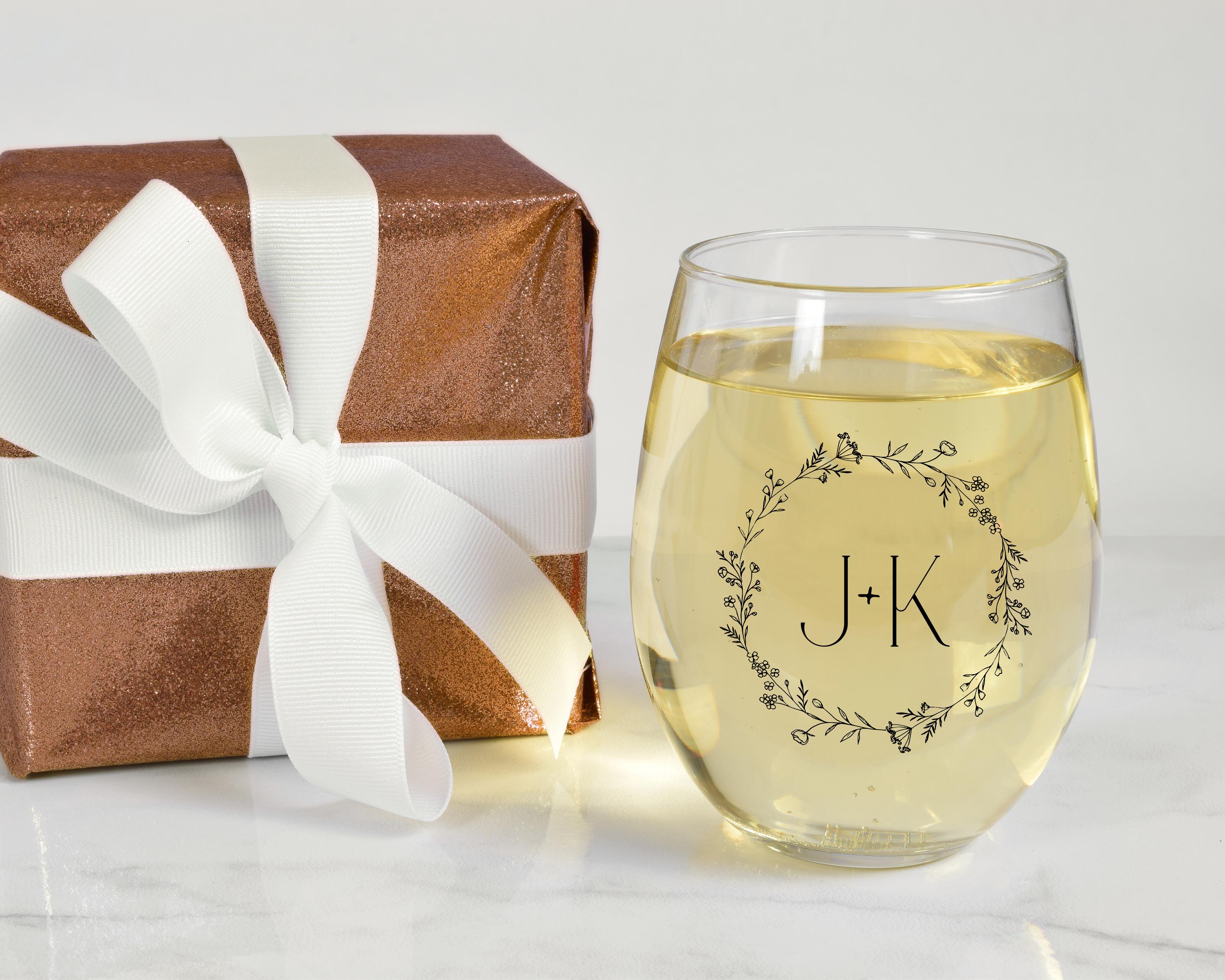 Custom Wedding Monogram Logo, Floral Wreath Design: Canva Template ...