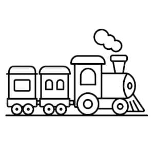 Train SVG, Steam Locomotive, Cricut Cut File, Laser Cut, Instant Download