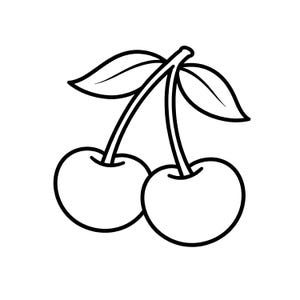 Cherry SVG Cut File for Cricut, Fruit Outline Clipart