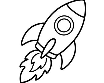 Rocket SVG, Spacecraft Cut File, Kids Space Clipart, Cricut Laser Design