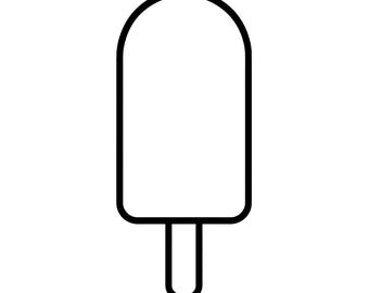 Popsicle SVG, Ice Cream Outline, Minimal Summer Cut File for Cricut