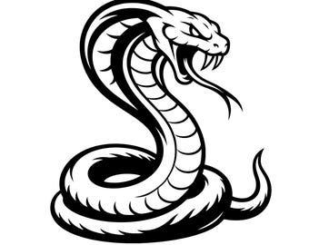 Cobra Snake SVG, Striking Serpent Cut File