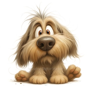 Brown Quirky Dog Clipart 11 High Res Watercolor PNG for Junk Journaling, Scrapbooking, Card Making, Digital Download Kit, Fantasy,Whimsical