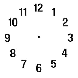 DIY Wall Numerals SVG, Modern Face Template, Minimal Number Dial