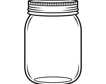 Mason Jar SVG, Clipart de récipient en verre, fichier de coupe en conserve, Cricut PNG