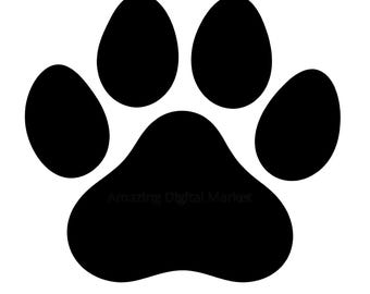 Dog Paw Print Silhouette Svg Cut File