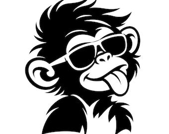 Silly Monkey SVG Sunglasses Funny Animal Clipart