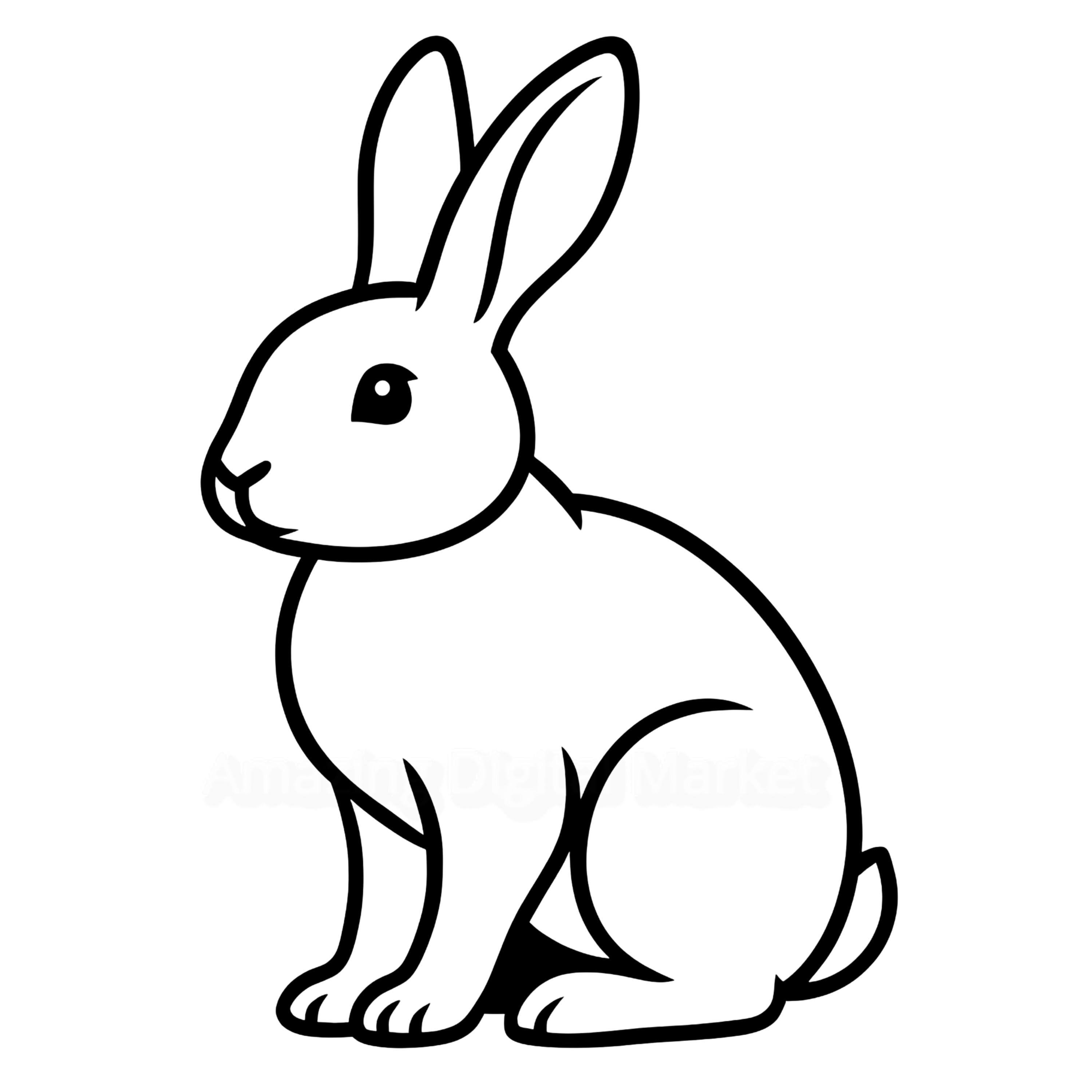 Bunny Outline SVG | Rabbit Line Art Cut File Svg Png Dxf Eps Pdf - Etsy