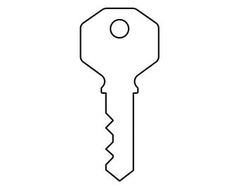 Key SVG, Simple Key Outline, Keychain Cut File, Laser Engraving Design
