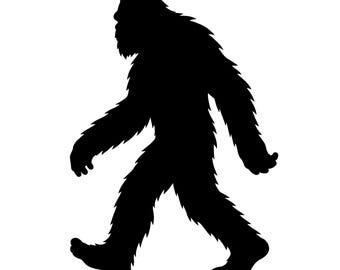 Bigfoot Silhouette SVG, Sasquatch Walking Clipart, Laser Cut File
