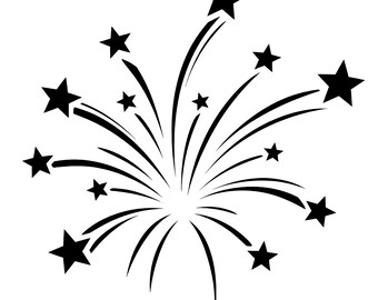 Fireworks SVG, Starburst Silhouette, Celebration Cut File