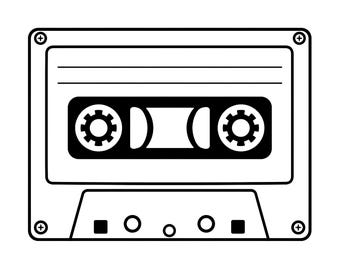 Retro Cassette Tape SVG, Vintage Music Clipart, Audio Cut File