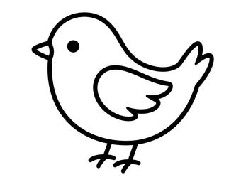 Simple Bird Outline SVG Clipart PNG