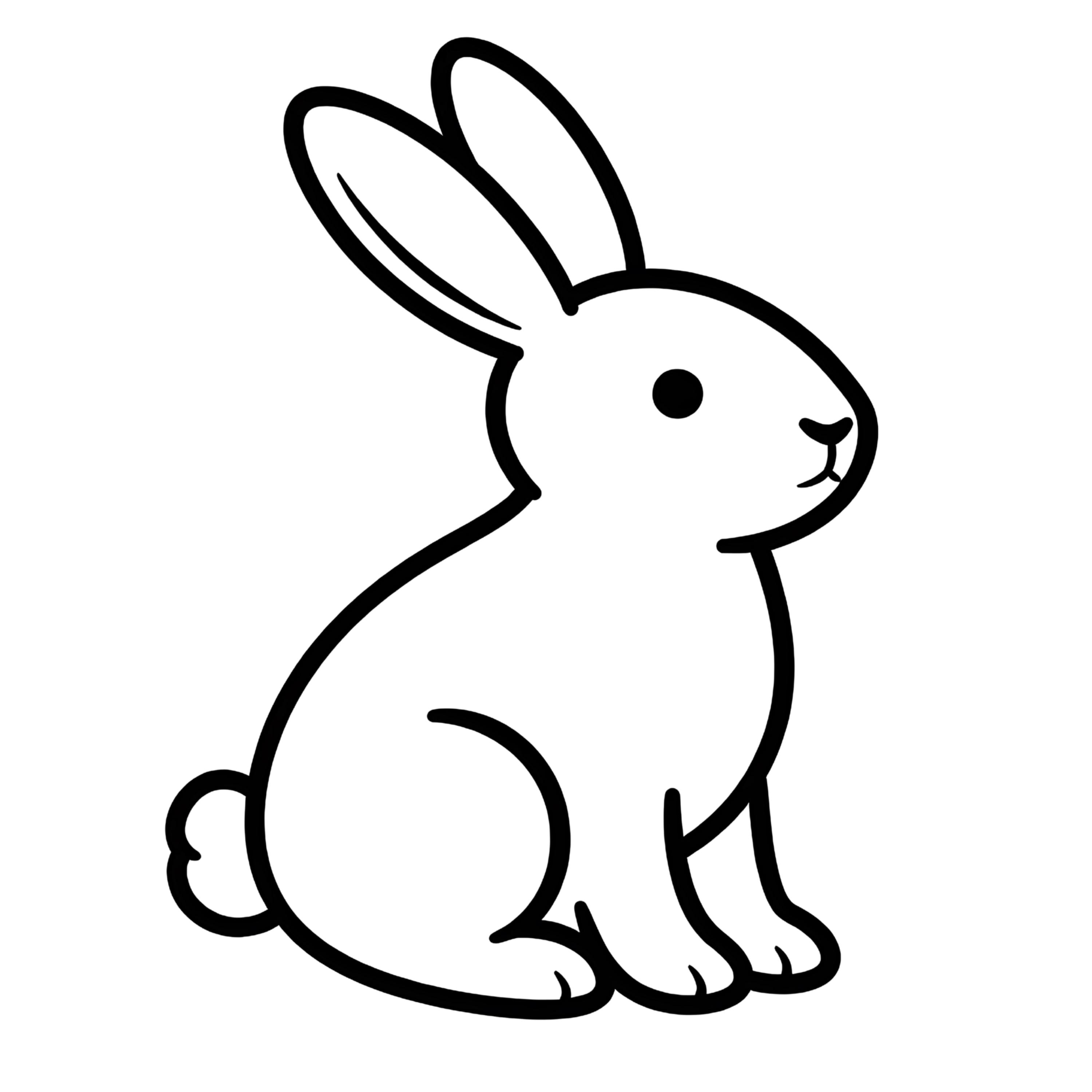 Minimal Bunny SVG Simple Rabbit Outline Clipart Cricut - Etsy