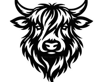 Arte de pared SVG de vaca de las Tierras Altas / Decoración de granja cortada con láser