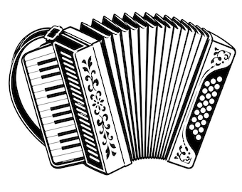 Accordion SVG, Musical Instrument Clipart, Folk Music Cut File
