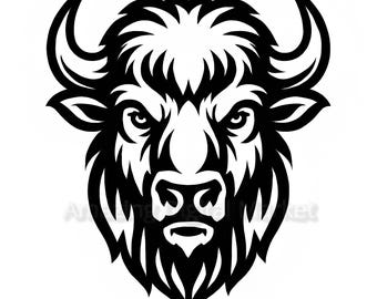 Conception de bisons de bison | svg png dxf pdf eps | Conception graphique vectorielle découpée, impression, teinture, sub, gravure au laser, fichiers numériques, utilisation commerciale