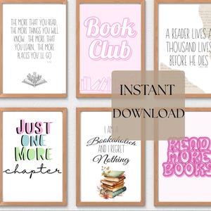 Buchliebhaber Wand Kunst | Lese Zitate Printables | Digitaler Download | Literarisches Dekor | Geschenke für Leseratten & Leseratten