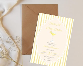 She's A Drop Older Invite | Lemon Themed Birthday Invitation