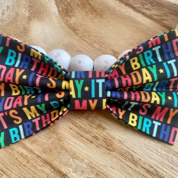 Birthday Dog Bow Tie for Cats, Birthday Cat Bow Tie, Collar Bow, Bowtie for Pets, Dog Mom Gift, Dog Collar decoration, Dog Birthday Gift