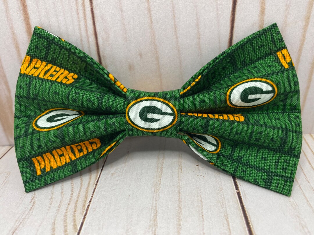 Green Bay Packers Dog Bow Tie, Football Cat Bow Tie, Wisconsin Dog Bow
