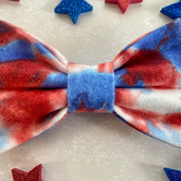 4th of July Dog Bow Tie for Cats, Patriotic Cat Bow Tie, Independence Day Collar Bow, Dog Collar, Dog Mom Gift, Collar decoration, Dog Gift