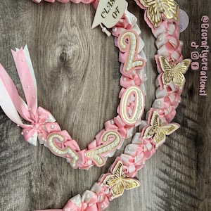 Girly graduation lei coquette lei Graduation Lei, grad gift promotion lei, braided ribbon lei, graduate 2025, custom made lei.