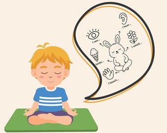 5 Senses Mindfulness Coloring Page for Kids – Printable Emotional Learning Worksheet