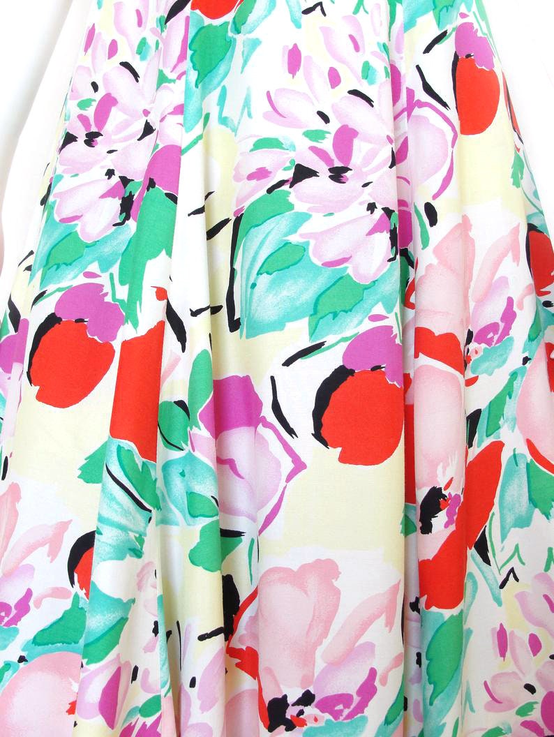 1980s Floral Skirt 80s Full Skirt Abstract Print S Small image 4