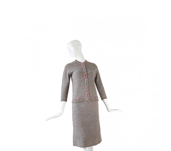 1950s Suit • 50s Knit Two Piece Sweater Suit • Top