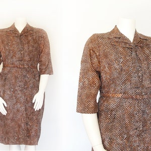 1950s Volup Dress | 50s Sheath Dress | XL XXL
